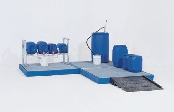 Entarimado colector en plstico Productos para almacenamiento y manipulacin de productos qumicos 